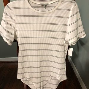 Charlotte Russe White/Striped Bodysuit Size XL